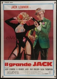 7y185 ENTERTAINER red title Italian 1p 1976 art of vaudeville star Jack Lemmon with sexy blonde!