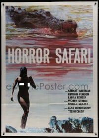 7y215 HORROR SAFARI Italian 1p 1982 full-length sexy naked Laura Gemser + gator in bloody water!