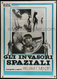 7y226 INVADERS FROM MARS Italian 1p R1976 classic, different images of monsters from outer space!
