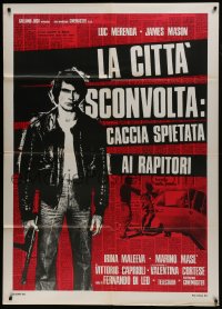7y232 KIDNAP SYNDICATE Italian 1p 1975 full-length Luc Merenda in leather jacket with machine gun!
