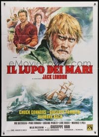 7y244 LEGEND OF SEA WOLF Italian 1p 1977 Casaro art of Chuck Connors as Jack London's sea captain!