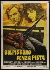 7y288 PULP Italian 1p 1976 different art of Michael Caine & Nadia Cassini over dead guy w/rifle!