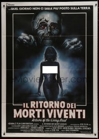7y295 RETURN OF THE LIVING DEAD Italian 1p 1985 wild different artwork of naked female zombie!