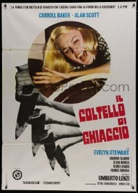 7y311 SILENT HORROR Italian 1p 1972 Umberto Lenzi's Il Coltello Di Ghiaccio, Carroll Baker