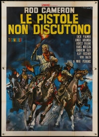 7y392 BULLETS DON'T ARGUE Italian 2p 1964 art of Rod Cameron & cowboys by Rodolfo Gasparri!
