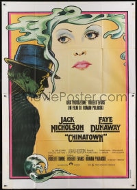 7y396 CHINATOWN Italian 2p 1974 art of Jack Nicholson & Faye Dunaway by Pearsall, Roman Polanski