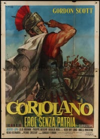 7y400 CORIOLANUS: HERO WITHOUT A COUNTRY Italian 2p 1964 Ciriello art of warrior Gordon Scott!
