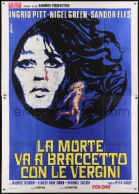 7y401 COUNTESS DRACULA Italian 2p 1972 Hammer, different art of vampire Ingrid Pitt by Tino Avelli!