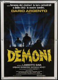 7y407 DEMONS Italian 2p 1985 Dario Argento, Enzo Sciotti artwork of shadowy monster people!