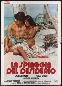7y415 EMMANUELLE ON TABOO ISLAND Italian 2p 1976 La Spiaggia Del Desiderio, sexy Laura Gemser!