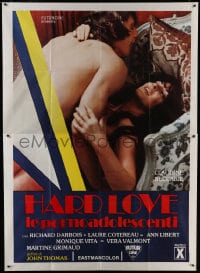 7y424 HARD LOVE Italian 2p 1980 Belgian/French sexploitation, close up of naked lovers in bed!