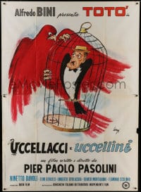 7y427 HAWKS & THE SPARROWS Italian 2p 1966 Pier Paolo Pasolini's Uccellacci e uccellini, Longi art!