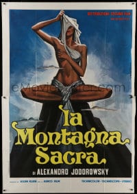 7y431 HOLY MOUNTAIN Italian 2p 1987 Jodorowsky, different art of near-naked girl on mountain top!