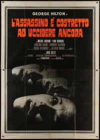7y440 KILLER MUST STRIKE AGAIN Italian 2p 1975 cool close up montage of scared Femi Benussi!