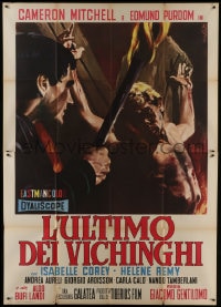 7y443 LAST OF THE VIKINGS Italian 2p 1962 L'ultimo dei Vikinghi, wild torture art by Enzo Nistri!