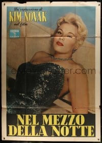 7y454 MIDDLE OF THE NIGHT teaser Italian 2p 1959 different close portrait of sexy Kim Novak, rare!