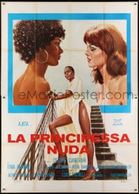 7y459 NUDE PRINCESS Italian 2p 1976 great sexy art of naked Ajita Wilson & Tina Aumont!