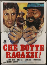 7y473 RETURN OF SHANGHAI JOE Italian 2p 1974 Klaus Kinski, Cheen Lie, wacky spaghetti western art!