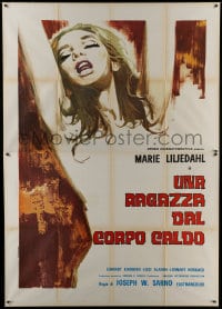 7y480 SEDUCTION OF INGA Italian 2p 1974 art of sexy Swedish Marie Liljedahl in the title role!
