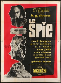 7y492 SPIES Italian 2p 1957 directed by Henri-Georges Clouzot, creepy Curt Jurgens!