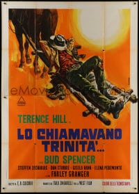 7y495 THEY CALL ME TRINITY Italian 2p 1970 Casaro spaghetti western art of napping Terence Hill!