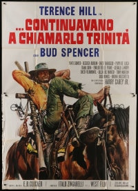 7y496 TRINITY IS STILL MY NAME Italian 2p 1972 cool spaghetti western art of Terence Hill on horse!