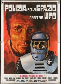 7y504 WAR OF THE PLANETS Italian 2p R1970s Luca Crovato art of astronaut skeleton in space suit!
