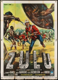 7y512 ZULU style B Italian 2p 1964 Stanley Baker & Michael Caine classic, different Colizzi art!