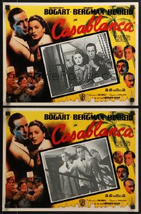 7y079 CASABLANCA 7 Mexican LCs R1990s Humphrey Bogart, Ingrid Bergman, Henreid, Rains, Lorre!