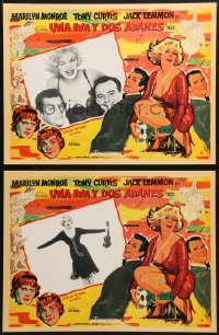 7y086 SOME LIKE IT HOT 5 Mexican LCs R1990s Marilyn Monroe, Tony Curtis, Jack Lemmon, best scenes!