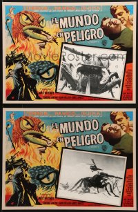 7y088 THEM 4 Mexican LCs R1990s giant bugs shown in all four scenes + cool different border art!
