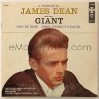 7y020 JAMES DEAN 33 1/3 RPM record 1957 A Tribute to James Dean, great close up on the cover!