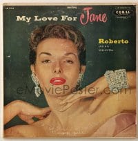 7y021 JANE RUSSELL 33 1/3 RPM record 1957 My Love For Jane by Roberto and His Orchestra!