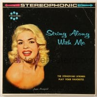 7y024 JAYNE MANSFIELD 33 1/3 RPM record 1950s String Along With Me, Stradivari strings!