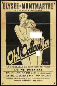 7y538 OH CALCUTTA 31x47 French stage poster 1970s Pierre Le Colas art of naked man & woman!