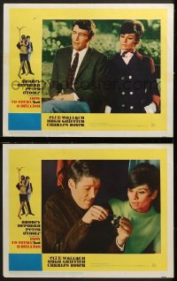 7z869 HOW TO STEAL A MILLION 2 LCs 1966 border art of Audrey Hepburn & Peter O'Toole by McGinnis!