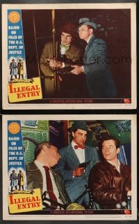 7z876 ILLEGAL ENTRY 2 LCs 1949 Howard Duff, Stewart, a true story of human cargo across the border!