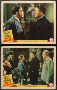 7z907 MEN OF BOYS TOWN 2 LCs 1941 Spencer Tracy as Father Flanagan will take off collar & fight Welden!