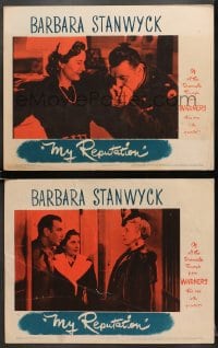 7z911 MY REPUTATION 2 LCs 1946 great images of bad girl Barbara Stanwyck, George Brent!