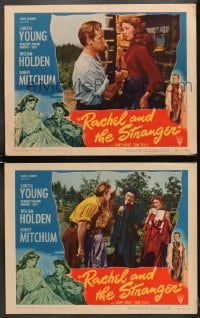 7z930 RACHEL & THE STRANGER 2 LCs 1948 Loretta Young, William Holden & Robert Mitchum!