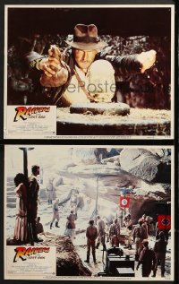 7z932 RAIDERS OF THE LOST ARK 2 LCs 1981 Allen, w/best scene of Harrison Ford about to steal idol!