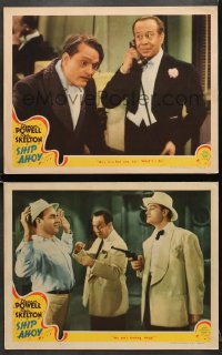 7z942 SHIP AHOY 2 LCs 1942 Bert Lahr & Red Skelton in tuxedos hold Nestor Paiva at gunpoint in one!