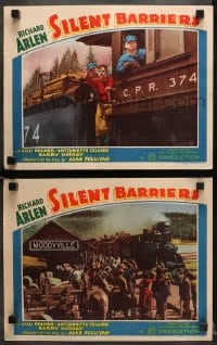 7z944 SILENT BARRIERS 2 LCs 1937 train railroad western with Richard Arlen & Lilli Palmer!