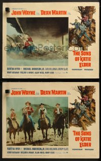7z947 SONS OF KATIE ELDER 2 LCs 1965 cool images of cowboys John Wayne & Dean Martin!