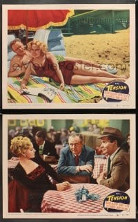 7z962 TENSION 2 LCs 1949 Barry Sullivan with Lloyd Gough & bad girl Audrey Totter!