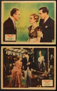 7z991 WEEK ENDS ONLY 2 LCs 1932 sexy Joan Bennett and Ben Lyon, pre-Code love triangle!
