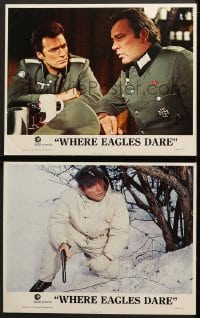 7z992 WHERE EAGLES DARE 2 LCs R1975 great images of Clint Eastwood with Richard Burton!