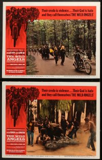 7z993 WILD ANGELS 2 LCs 1966 classic border art of biker Peter Fonda & gang on motorcycles!