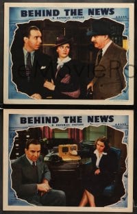 7z447 BEHIND THE NEWS 7 LCs 1940 great images of newspaper reporter Frank Albertson, Lloyd Noan, Davenport!