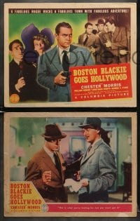 7z093 BOSTON BLACKIE GOES HOLLYWOOD 8 LCs 1942 tough detective Chester Morris, rare complete set!